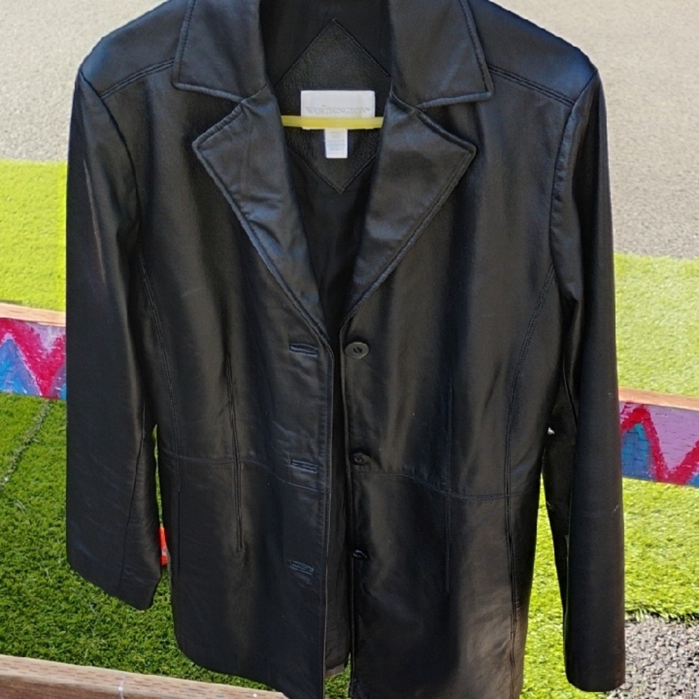 Worthington Black Trench Coat Tailored Fit